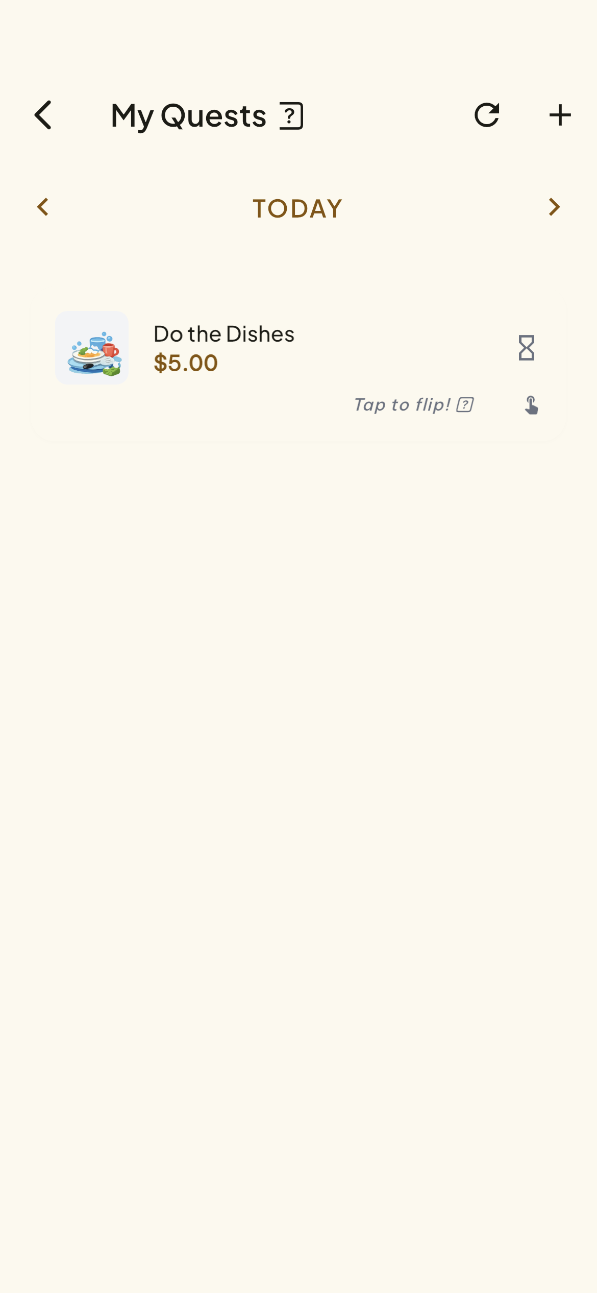 My Quests chore list showing daily tasks